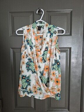 NWOT Anna Taylor Factory Green Sleeveless Blouse Size M